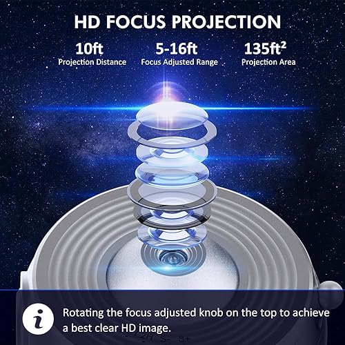 Miniatura 9 de Proyector de estrellas, proyector de planetario para dormitorio, luz nocturna de galaxia ultra clara con 13 discos Galaxy reemplazables 4K con