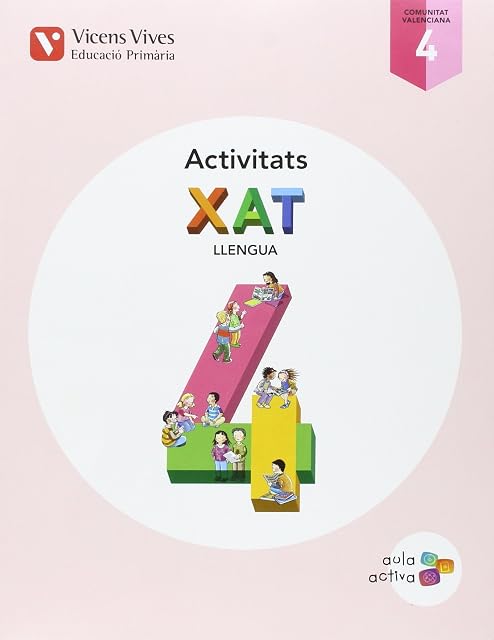 Portada de Quad.xat Llengua 4º Primaria Aula Activa Trimestres Ed 2015 Valencia