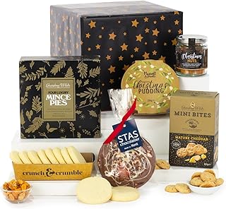Virginia Hayward Christmas Hamper, Goodies Galore - Hampers & Gourmet Gifts Festive Treats Including Mince Pies Christmas Pudding, Cheddar Bites, Chocolate Disc and More - Luxurious Christmas Presents