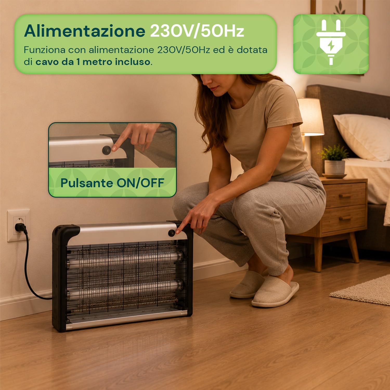 Lampada Antizanzare Elettrica 30W UV – Anti Zanzare e Mosche Elettrico a Shock, Trappola Zanzare Interno ed Esterno, Ammazza Zanzare Elettrico, Parete/Catena/Terra, 26×49×6 cm