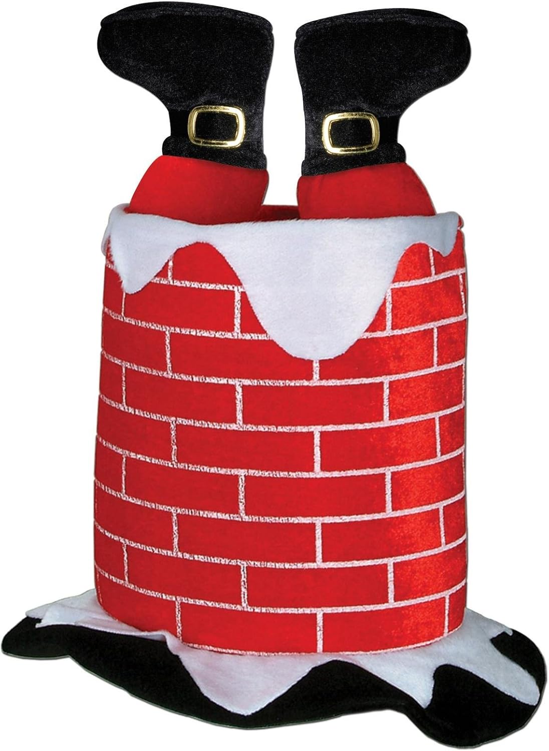 Beistle Unisex Plush Santa Chimney Hat – Christmas Party Supplies, Holiday Themed Headwear, Photo Booth Prop, Dress Up Costume Accessory, Festive Novelty Cap