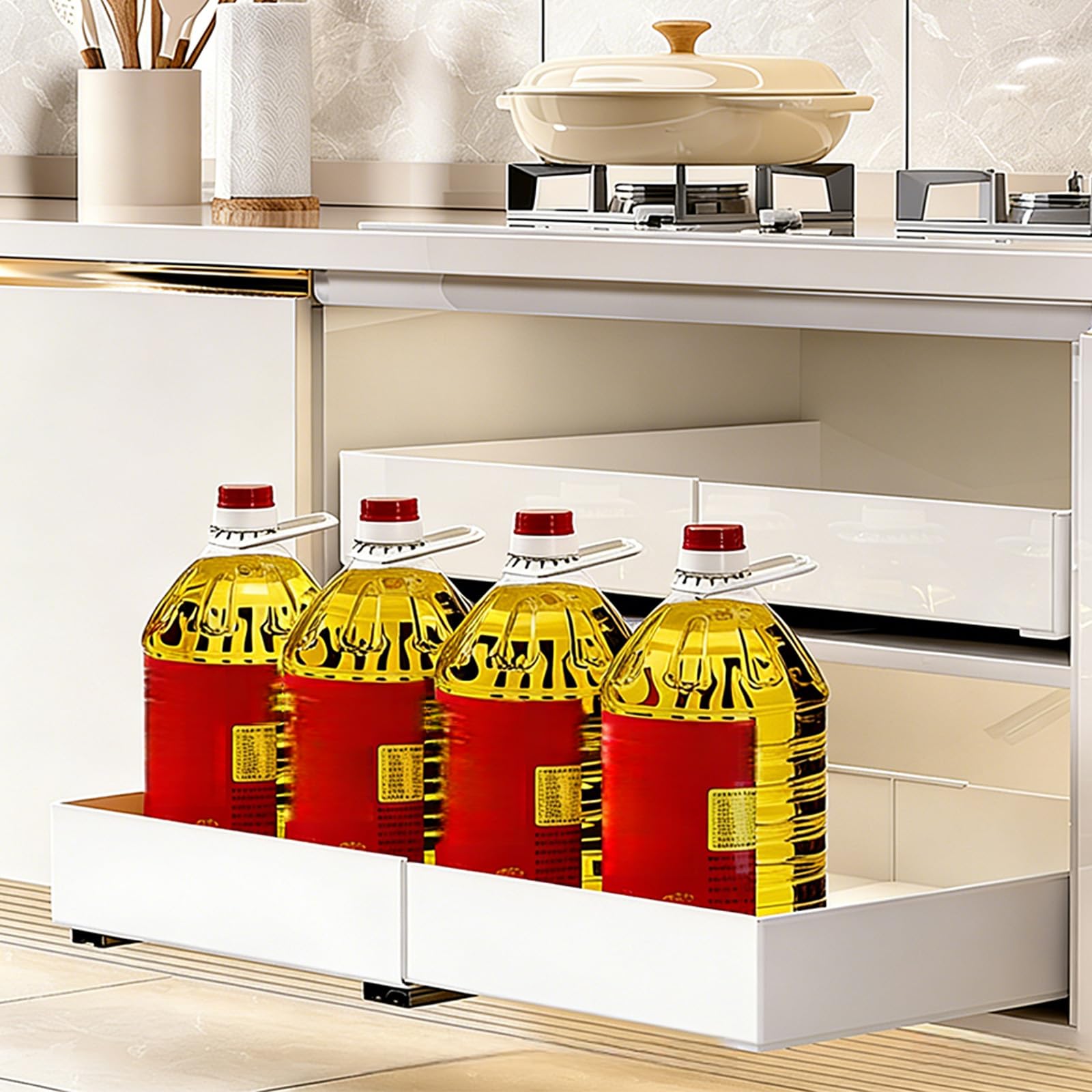Erweiterbares Regal unter der Spüle, verstellbare Länge für Schrank, Schublade, effiziente Raumnutzung, verstellbar, erweiterbares Regal