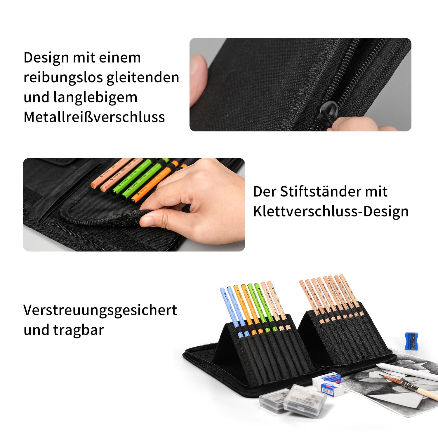 MARCO Ensemble de 31 crayons de dessin pour croquis et peinture, idéal pour les débutants, artistes et adultes