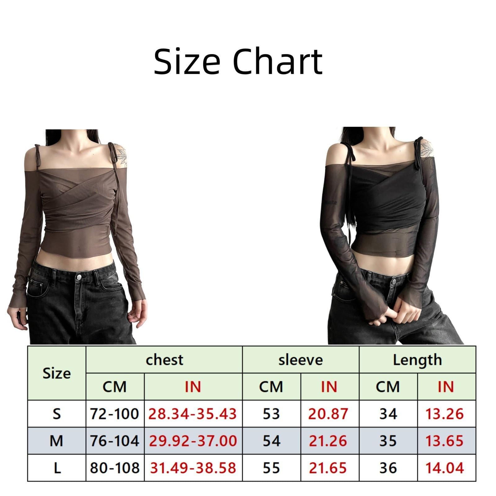 T-Shirt A Maniche Lunghe Da Donna Off Shoulder Top A Maniche Arricciate in Mesh Slim Fit Crop Top Abbigliamento Streetwear