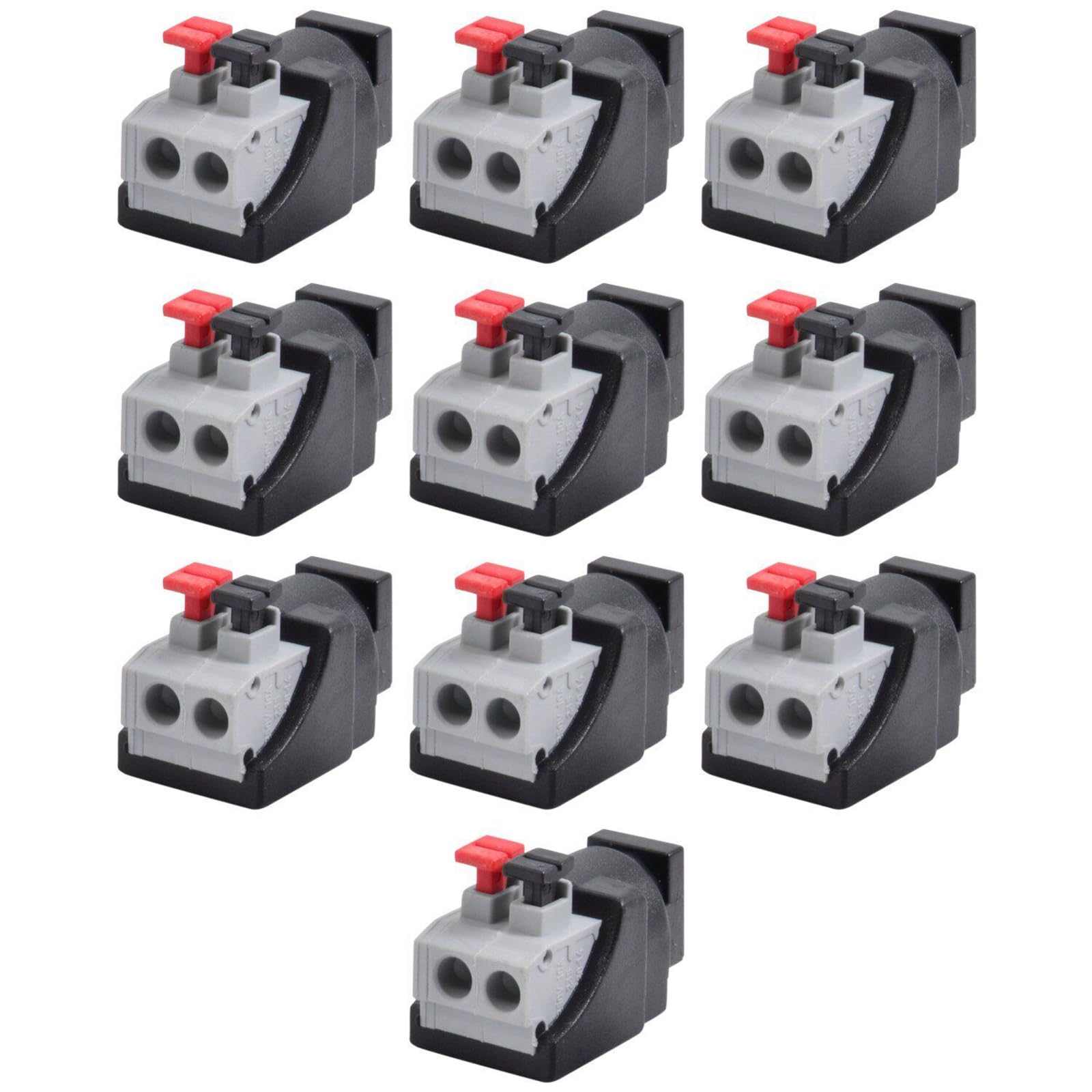 DC Adapter Plug 5.5mm x 2.1mm, 10pcs DC Power Connector for 12V/24V LED/CCTV/Electronics