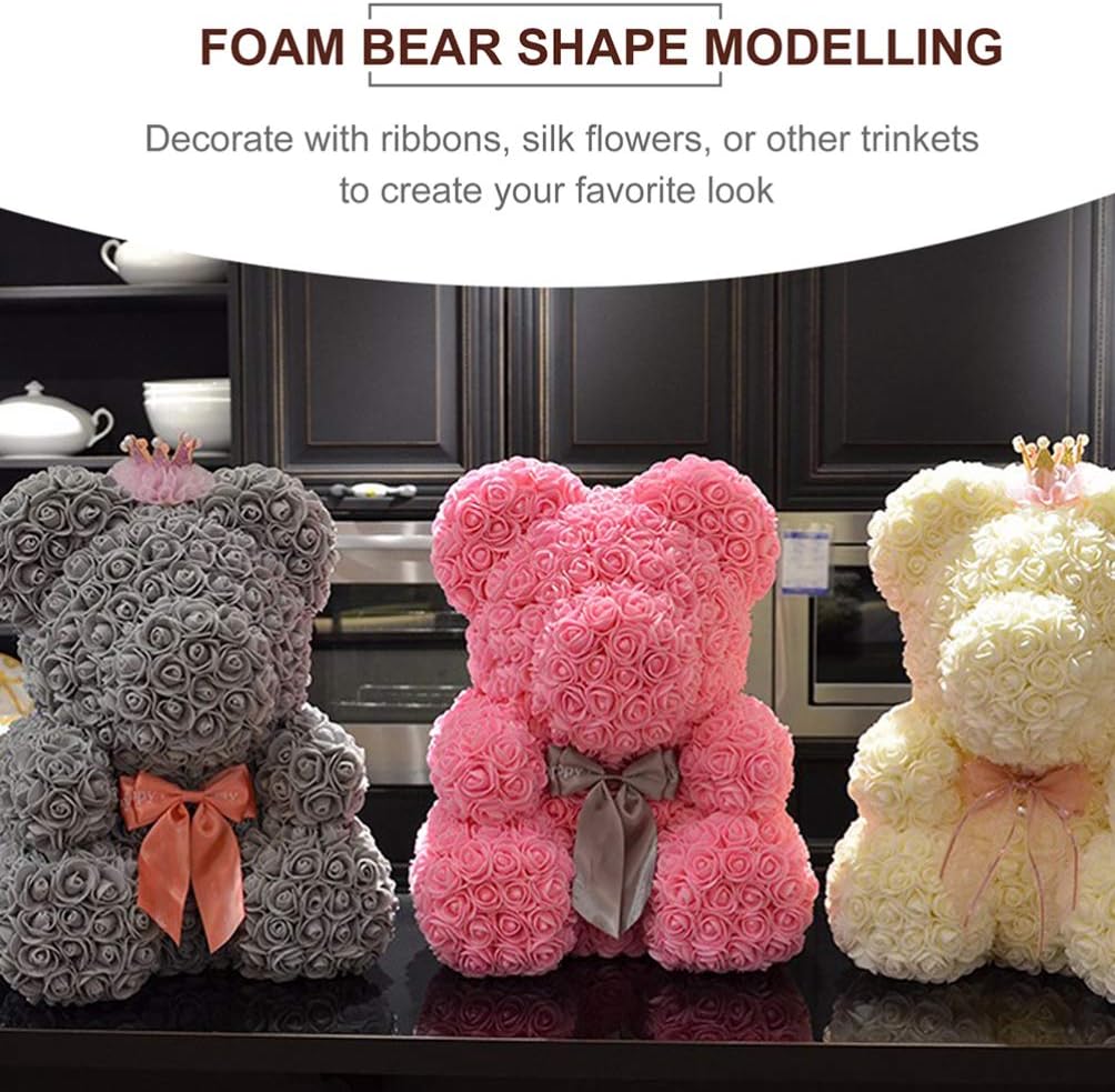 10Pcs Bear Heart Shaped Mould White DIY Craft Arranging for Valentines Day Wedding Party Decoration