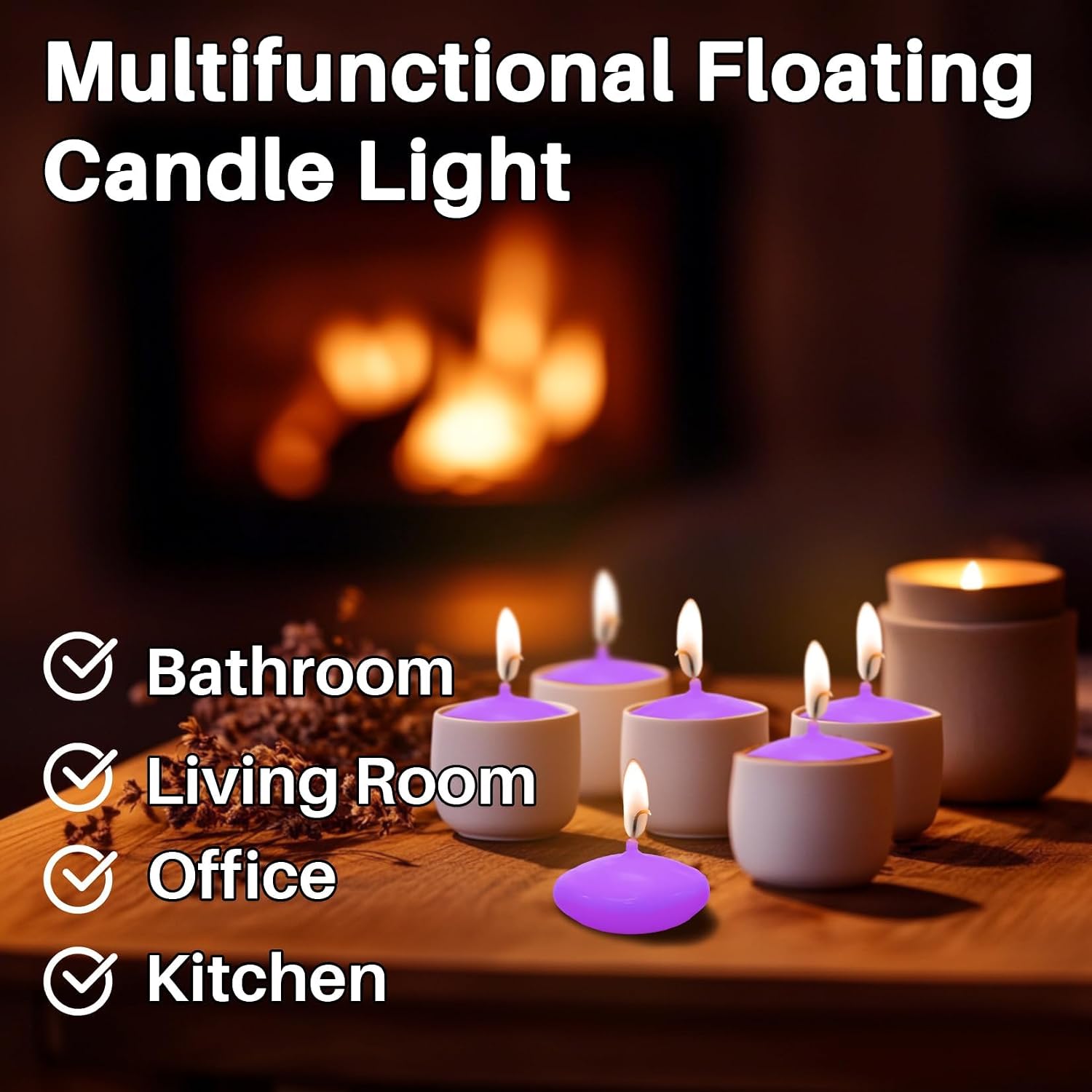 MAQIHAN 30 PCS Purple Floating Candles – Small Floating Candles for Centerpieces Unscented Dripless Wax Burning for Home Decorations, Weddings, Parties, Holiday, Special Occasions and Christmas