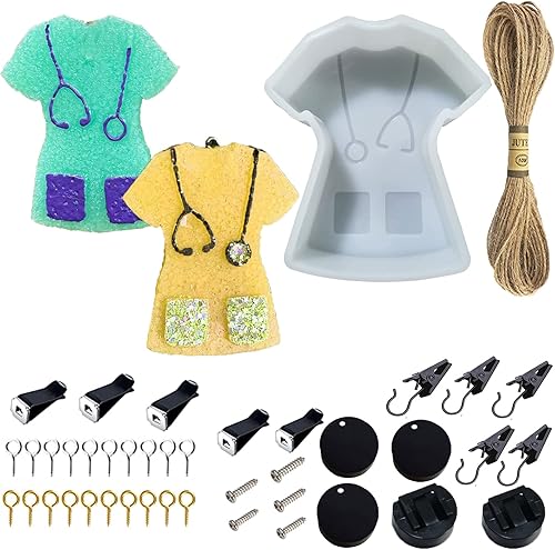Molde para enfermera, médico, freshie, molde de silicona Nimozekd para enfermera, uniforme de automóvil, para cuentas aromáticas, molde de freshies