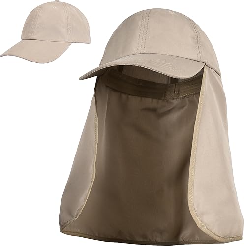 Miniatura 20 de Tirrinia Sombrero de sol con solapa para el cuello con ala ancha, UPF 50+ para senderismo, safari, pesca, para hombres y mujeres, ideal