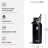 Hydro Flask – Wide Flex Straw Cap 946 ml (32 oz) Bouteille – Acier inoxydable, paille étanche, compatible lave-vaisselle – Isolation 24 h froid – Large ouverture, compatible glaçons – Trillium - 6