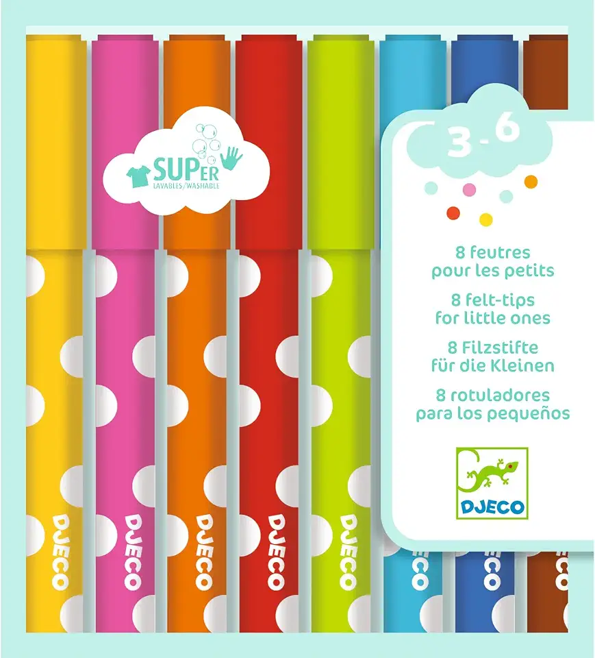 Djeco 8 Felt Tips For Little Ones