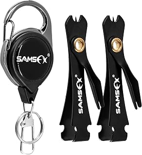 SAMSFX Fishing Knot Tying Tool, Fly Fishing Tippet Cutter, Fishing Line Nippers, Fishing Clippers, 2PCS in Pack (3 in 1 Black Knot Tool, 2.6")