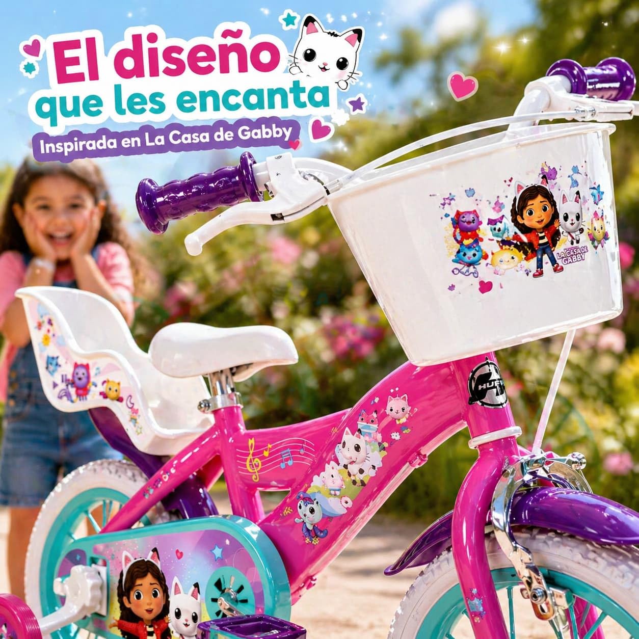 Toimsa Gabby's Dollhouse - Bicicletta per bambini da 3 a 5 anni
