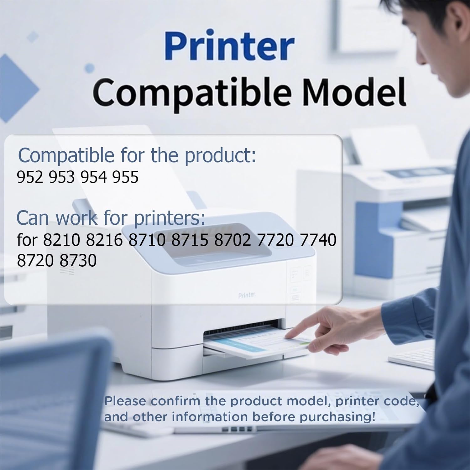 952 953 954 955 Print Head Compatible for HP Officejet Pro 8210 8216 8710 8715 8702 7720 7740 8720 8730 Printers, High-Volume Printing with Chip 1 Pack