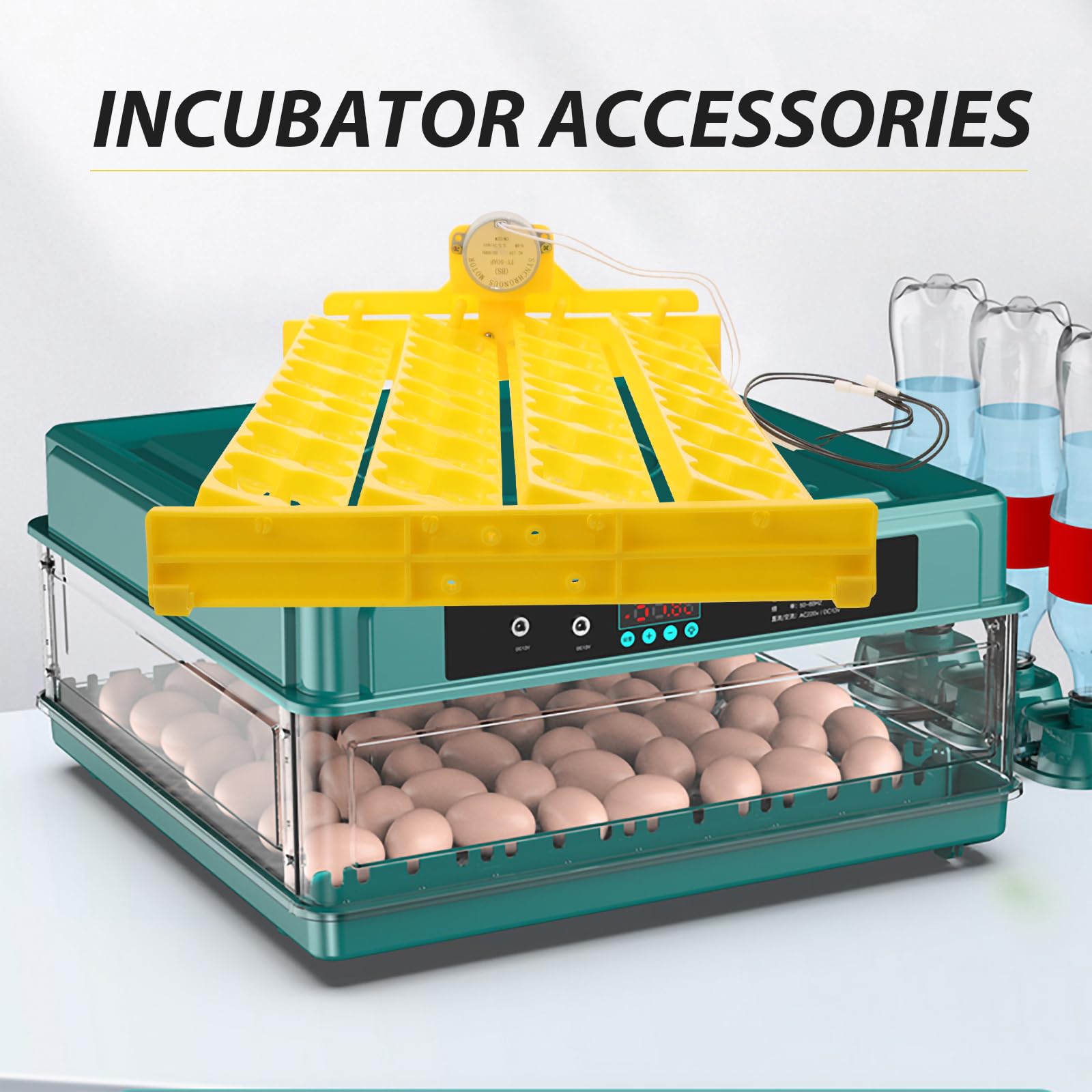 Happyyami Bandeja Giratoria Automática Para Huevos Incubadora Volteador Seguro Y Reutilizable Para Gallinas Patos Codornices Con Motor Integrado 15.74X9.84X0.78In