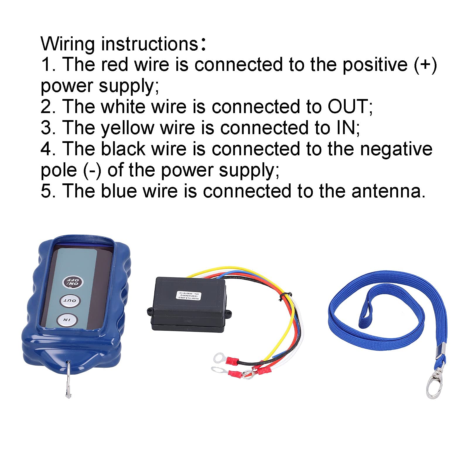 Controlador de cabrestante eléctrico universal 12V, kit de control remoto inalámbrico con receptor y a distancia para todo terreno SUV camión, alcance de 50 pies, 434 MHz