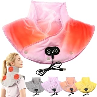 Olygee Thermaease Pro, Thermaease Neck and Shoulder Heating Pad, Neck Heating Pad for Neck Pain Electric, with 3 Heat Levels Plus 3 Vibration Mode, Fast Heat in 60s, Scheduled Shutdown (Purple)