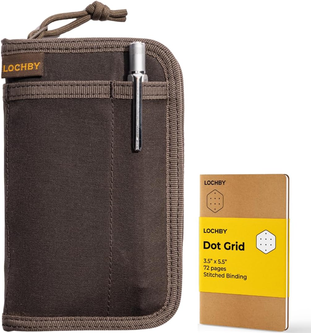 LOCHBY Pocket Journal | Tomoe River 3.5" x 5.5" Notebook | Waxed Canvas | Ideal for Travelers & Daily Use, Fits Field Notes, Moleskine Cahier