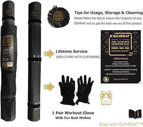 Miniatura 6 de GXMMAT Esterilla de yoga extra grande de 0236 x 0315 x 0276in esteras de entrenamiento gruesas para el suelo de gimnasio en el hogar estera de