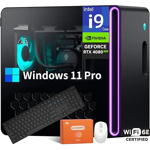 Alienware Aurora R16 Gaming Desktop, Intel 24-Core i9-14900KF(Up to 6.0GHz), NVIDIA GeForce RTX 4080 Super, 32 GB DDR5, 2 TB SSD, Windows 11 Pro, Wi-Fi 6E, Liquid+Air Cooling System, w/Accessories