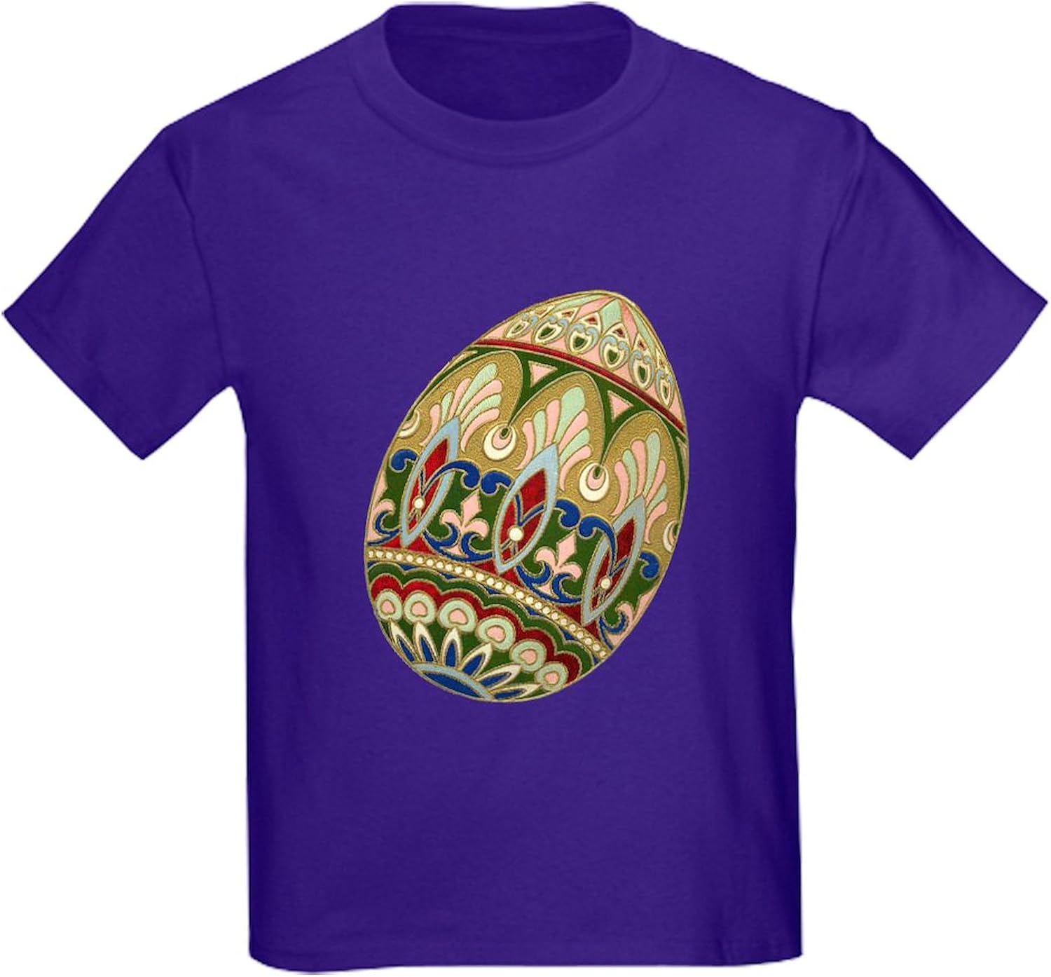 CafePress Ornate Easter Egg Kids Dark T Shirt Kids Dark Cotton T-Shirt