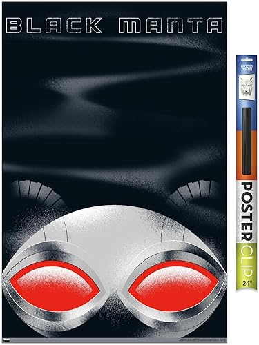 Trends International DC Comics Movie Aquaman y el Reino Perdido - Póster de pared con ilustración de manta negra, 22.37 x 34.00 pulgadas, paquete de