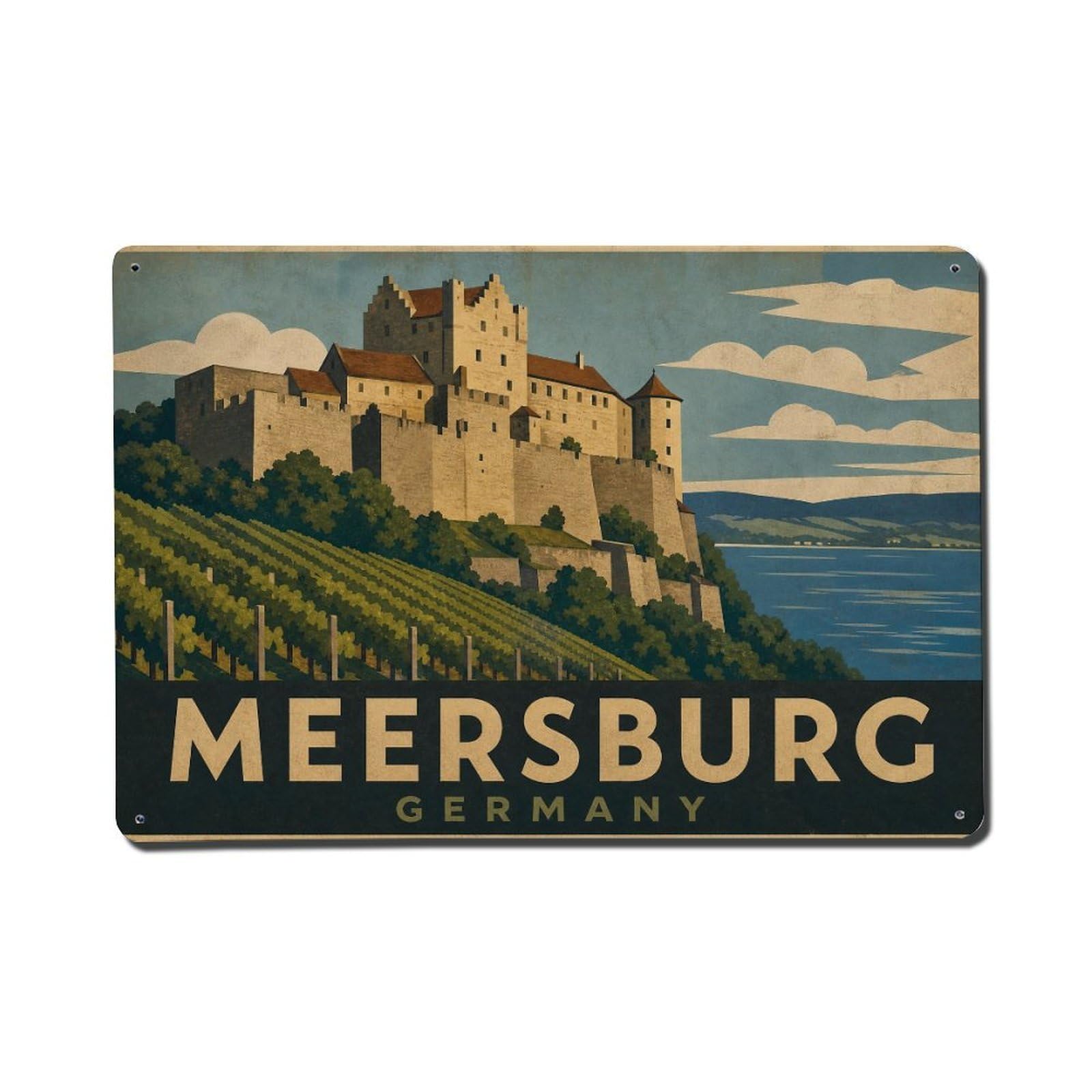 Retro Travel Germany Meersburg Metal Tin Sign