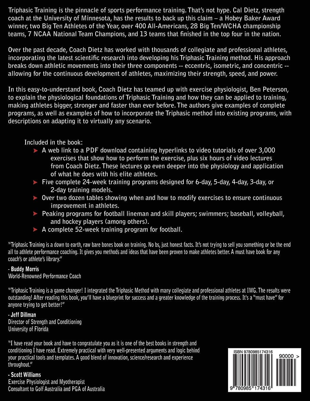 Triphasic Training: A systematic approach to elite speed and explosive strength performance      Paperback – June 27, 2012
