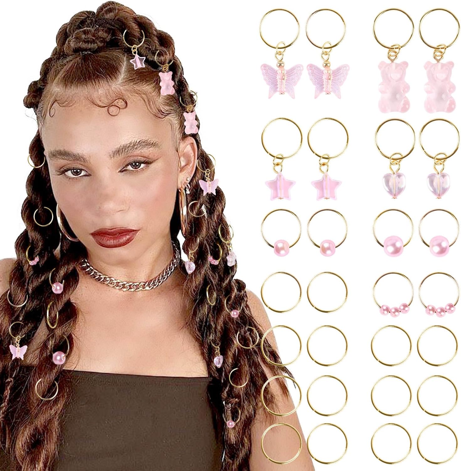 Hairstyle Gold Rings In Hair VOBOBE Hair Jewelry For Braids