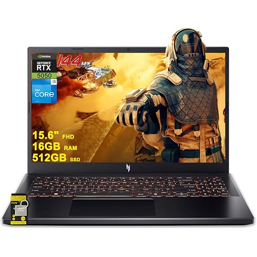 acer Nitro V 15 Gaming Laptop 15.6" FHD IPS 165Hz Intel 8-core i5-13420H 16GB DDR4 512GB SSD GeForce RTX 5050 GDDR7 DLSS4 (Up to 440 AI Tops) Backlit Thunderbolt WiFi6 Win11 ICP Hub