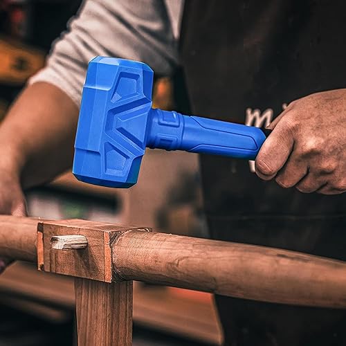 Miniatura 5 de REAL STEEL Dead Blow Hammer - Martillo de goma de 28 onzas, resistente a las marcas y a las chispas con cabezal de acero relleno ideal para