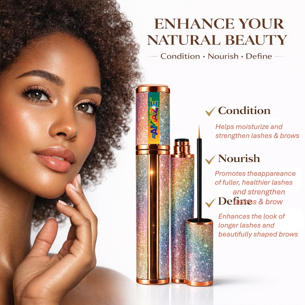 Eyelash & Eyebrow Growth Serum – 2-in-1 Lash and Brow Enhancer – Nourishing Natural Oils Formula – Vegan & Cruelty Free – Conditioning Treatment for Fuller Looking Lashes & Brows