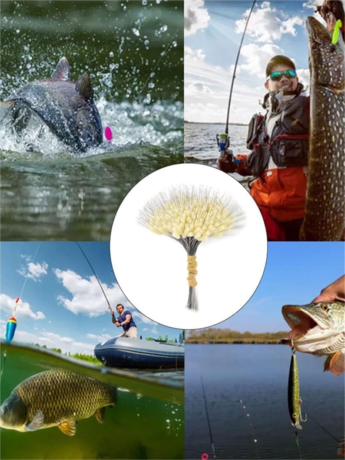 Bobber Stopper 1200/1500/1800pcs Silicone Float Space Bean Stopper Fishing Bobber Anti Strand Cylindrical Fish Line Accessories for Fishing