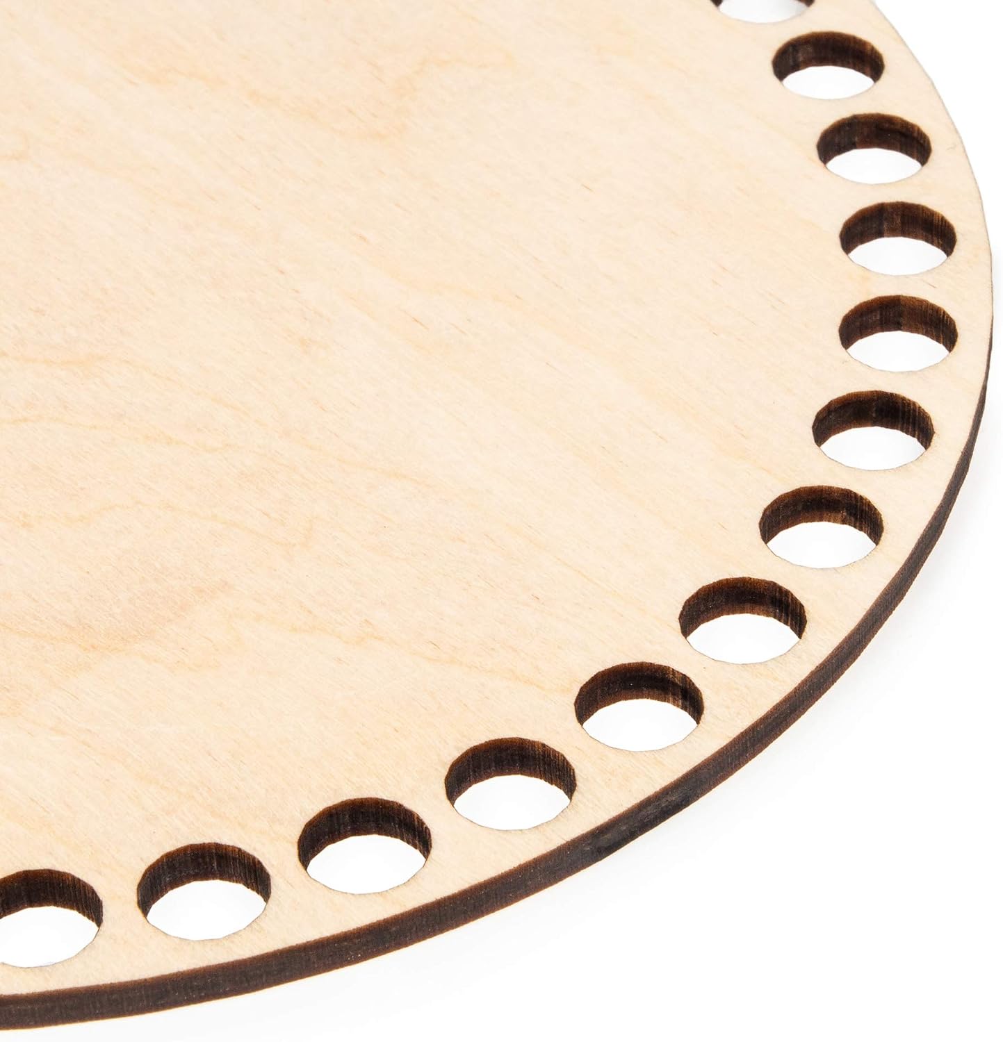 Wooden Bottom for Crochet Baskets, Round 4.7 in / 12 cm, Crochet Basket Wood Base to Crochet with T-Shirt Yarn, Weaving Supplies and Home Decor Craft
