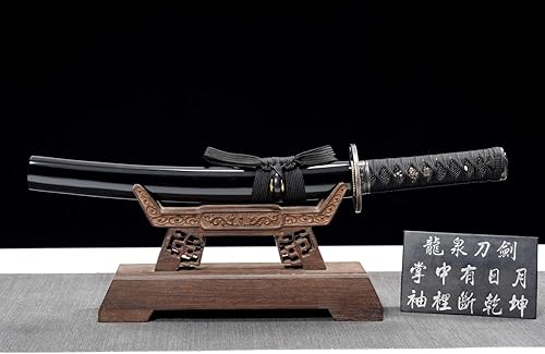 Miniatura 7 de Katana corta hecha a mano Katana japonesa Wakizashi Samurai Espada T10 Hoja templada de arcilla de acero (20.9 in)