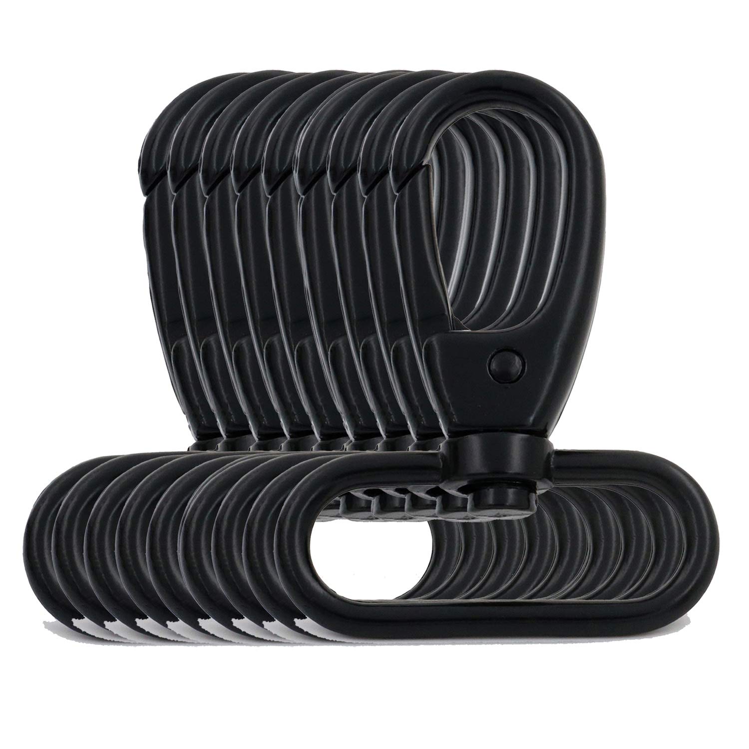 BIKICOCO Moschettoni Girevoli A Leva – 1-1/4” – Confezione Da 10 – Nero – Clip A Molla Per Cinghie E Guinzagli
