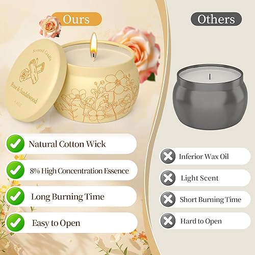 Miniatura 5 de Velas perfumadas para mamá, juego de velas románticas en tarro de 17.6 onzas para mujeres y niñas, combustión 120H, vela de soja para el hogar, San