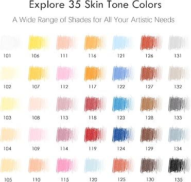 KALOUR PDAS 36 Skin Tones Colouring Pencils Portrait Set Oil Based Prefabricated Drawing Pencils for Beginners Adults Artist Colouring Book Drawing Sketching Art Project with Light Fastness Ratings