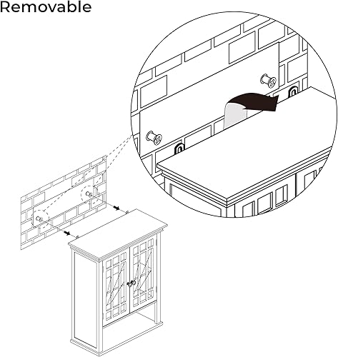 Miniatura 90 de Elegant Home Fashions Dawson Collection clóset de pared con estantes, color blanco Blanco,Gris,Espresso oscuro,Espresso,Blanco y
