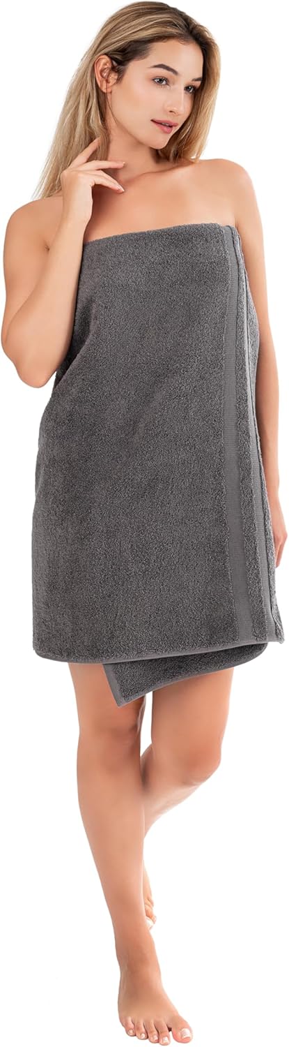 Premium 6 Piece Towel Set, 2 Bath Towel, 2 Hand Towels, 2 Washcloths, 100% Turkish Cotton Soft Absorbent Towels (Dark Grey, 6 Piece Towel Set)