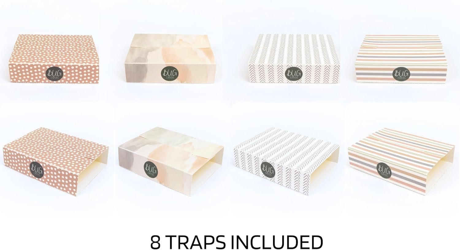 Insect Sticky Traps “BUG beds” Decorative Glue Pads, Aesthetic, Non-Toxic, Indoor, Pest Control- Mouse, Spider, Bed Bug, Cockroach, Brown Recluse, Cricket, Grasshopper, Gecko, Beetle, Scorpion