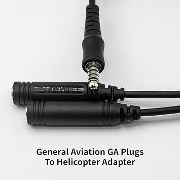 AIRVOICE GA Plugs to Helicopter Plug Adapter Cable