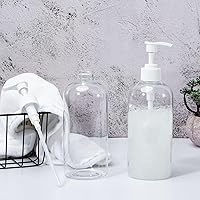 Vista 8 de Yebeauty - Botella dispensadora de champú, botellas de champú con bomba de 16.9 onzas, botella de ducha vacía recargable de plástico transparente, 2