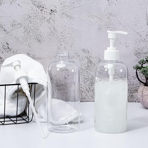 Miniatura 8 de Yebeauty - Botella dispensadora de champú, botellas de champú con bomba de 16.9 onzas, botella de ducha vacía recargable de plástico transparente, 2