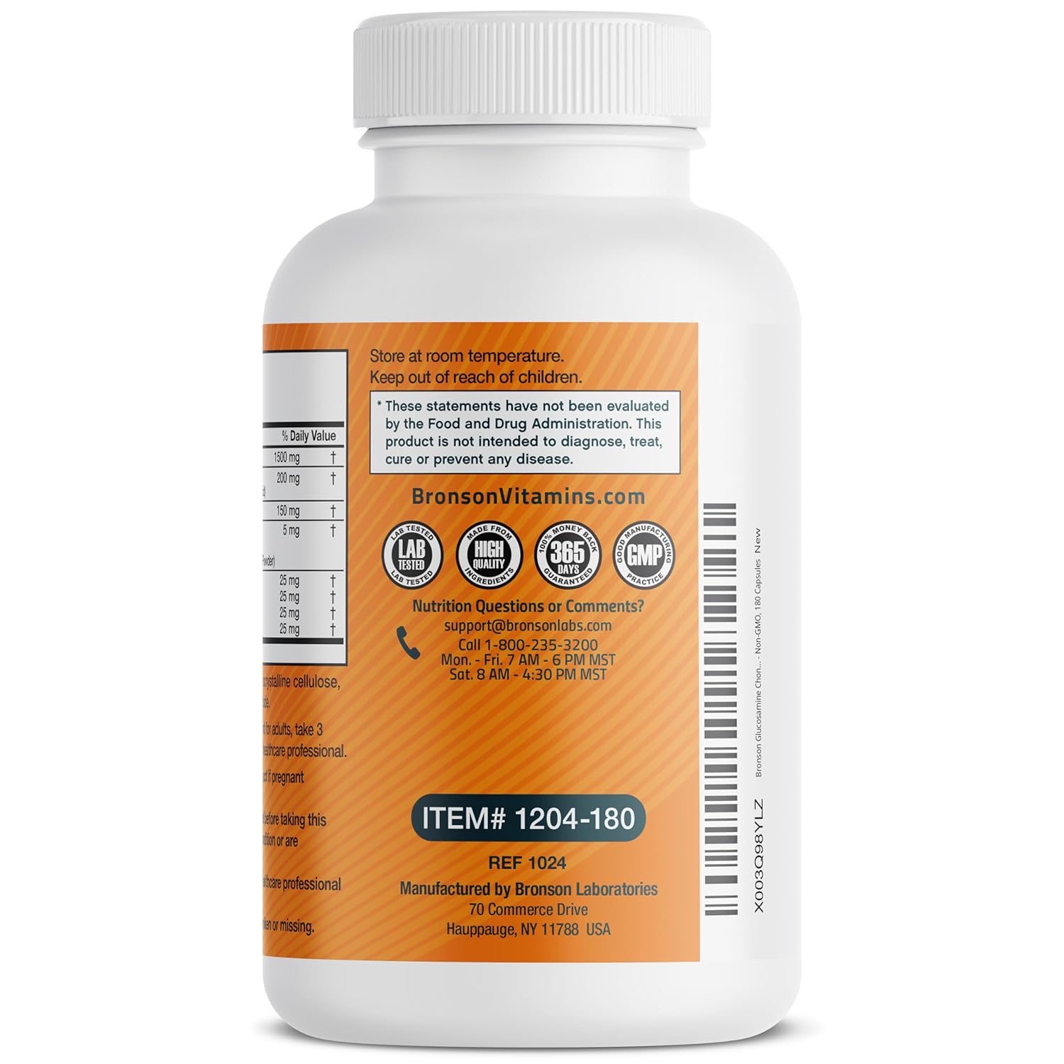 Bronson Glucosamine Chondroitin Turmeric & MSM Advanced Joint & Cartilage Formula, Supports Healthy Joints, Mobility & Cartilage - Non-GMO, 180 Capsules 9 Bronson Glucosamine Chondroitin Turmeric & MSM Advanced Joint & Cartilage Formula, Supports Healthy Joints, Mobility & Cartilage - Non-GMO, 180 Capsules - Image 7
