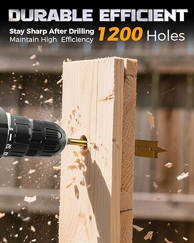 Vista 17 de COMOWARE Juego de 13 brocas de pala – Juego de brocas planas de paleta para carpintería, vástago hexagonal, carrete de carbono, 1/4"-1-1/2", soporte