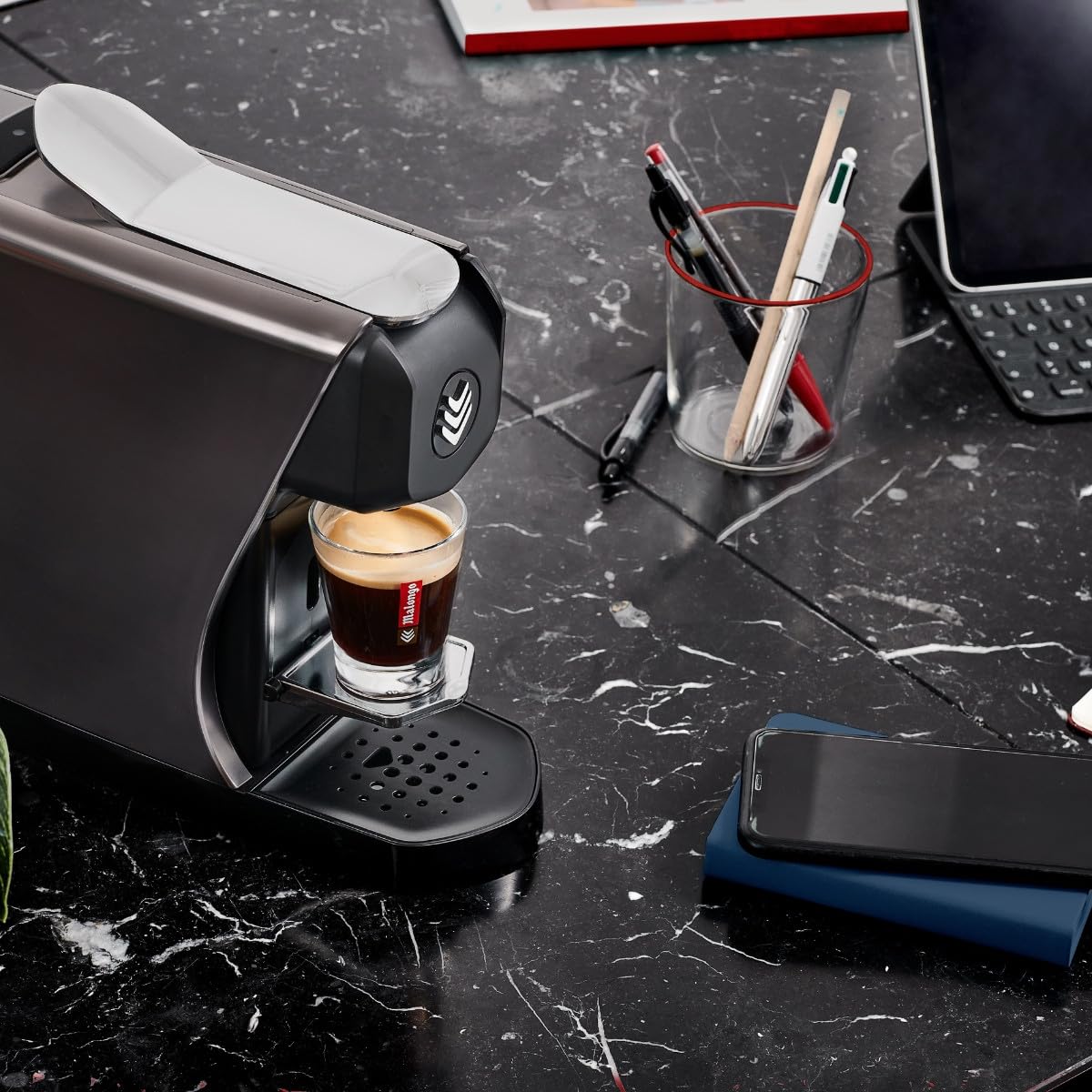 Malongo Máquina de cápsulas Expresso EOH negra, fabricada en Francia