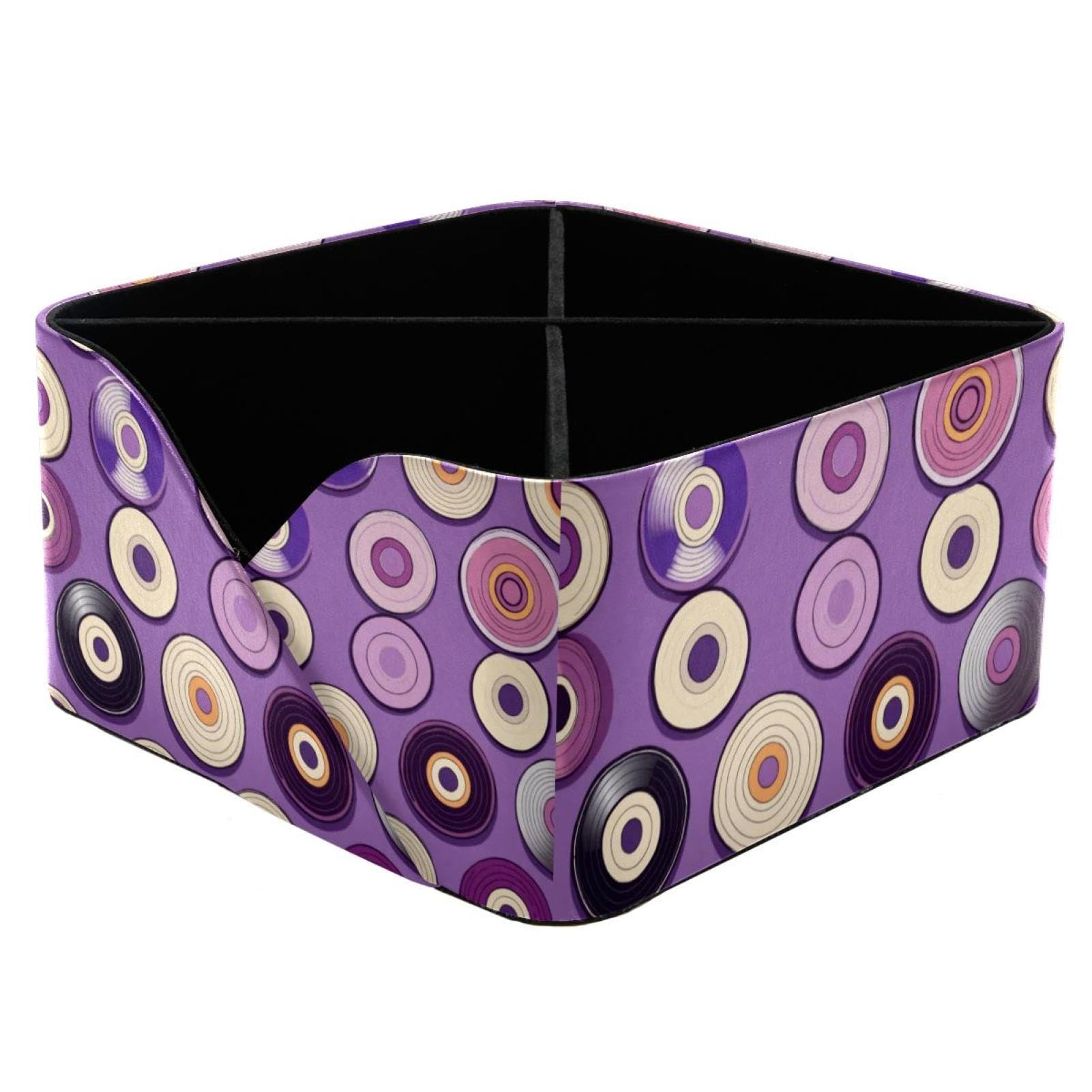 Organisateur de bureau au motif disques violets, l'élégance géométrique pour papeterie
