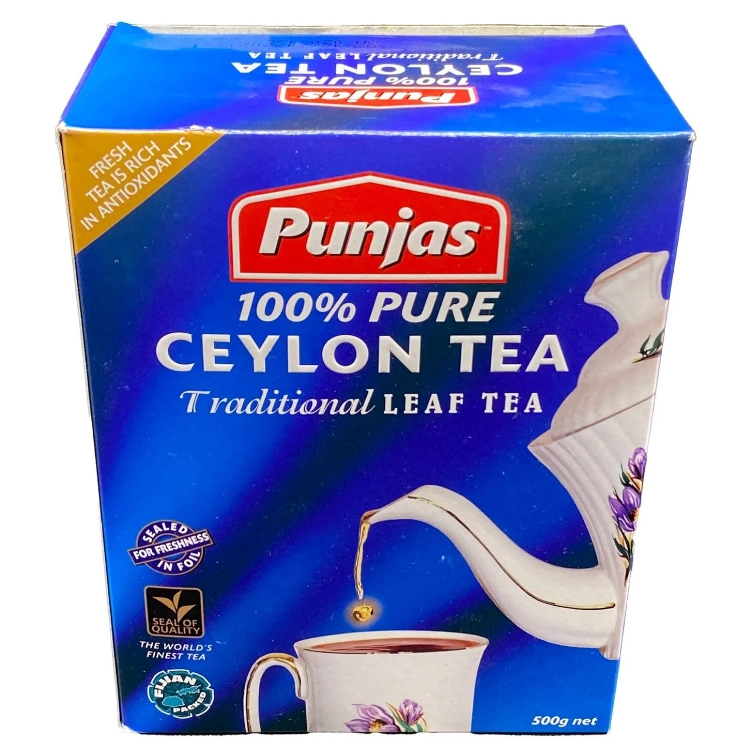 Punjas 100% Ceylon TEA Loose Leaf Black (Pack of 1 x 500g Ea) Tea Strong, Full-Bodied Flavorful Blend of Premium Black Tea Made with Natural Ingredients Leaf Tea ... From FIJI