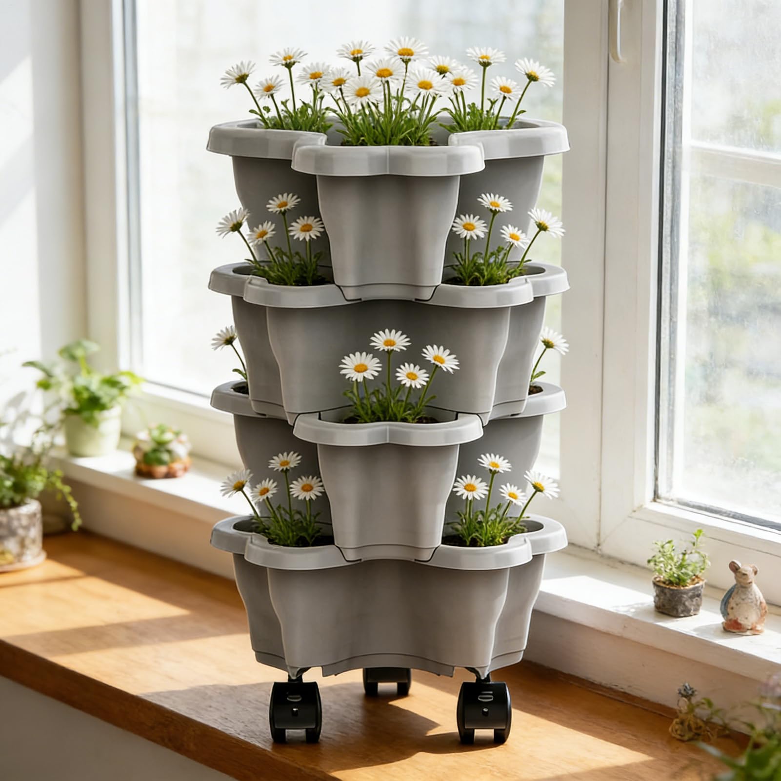 Tour de Fraisiers Potager Potager Empilable avec d'eau Sécurisée